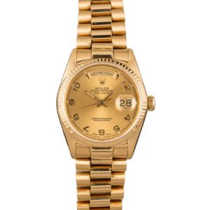 Pre-Owned Rolex President Day-Date 18038 Fluted Bezel