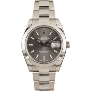 PreOwned Rolex Datejust 41MM 126300 Rhodium Index Dial