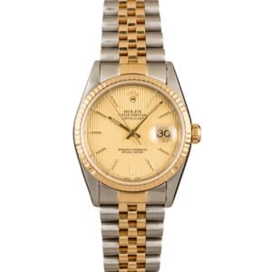 Rolex Datejust Champagne Tapestry Index Dial 16233