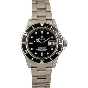 Pre-Owned Rolex Submariner 16800 Black Dial