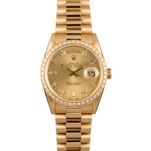 Pre-Owned Rolex 36MM President 18348 Diamond Dial & Bezel