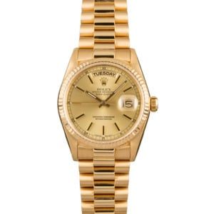 Pre Owned Rolex Champagne President 18038