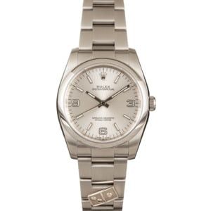 Used Rolex Oyster Perpetual 116000 Silver Arabic Dial