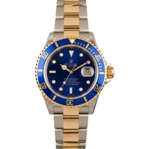 Used Rolex Submariner Steel & Gold Blue Face 16613