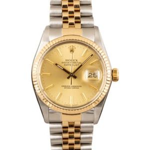 Datejust Rolex Champagne 16013 Two-Tone