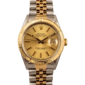 Pre Owned Rolex Thunderbird DateJust 16253 Stainless Steel and Yellow Gold