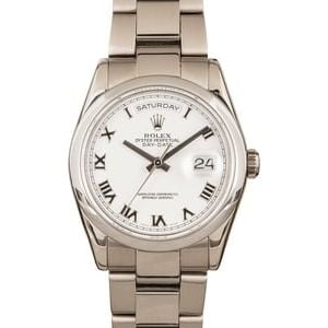 Pre-Owned Rolex Day-Date 118209 White Dial