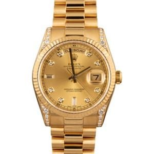 Pre-Owned Rolex Day-Date President 18k Yellow Gold