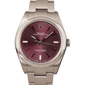 Rolex Oyster Perpetual 39MM Ref 114300 Red Grape