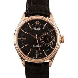 Mens Rolex Cellini 50515 Black Guilloche Dial