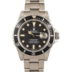 Rolex Black Submariner 16800 Stainless Steel