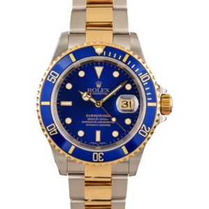 Blue Rolex Submariner 16613 Two Tone Oyster