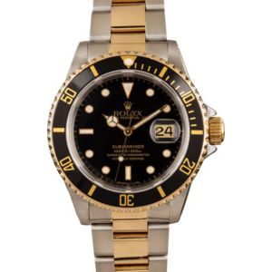 Black Rolex Submariner 16613 Mens