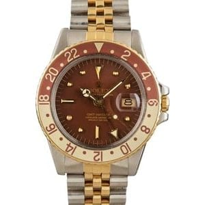 Vintage Rolex GMT-Master 1675 Steel & Gold Root Beer