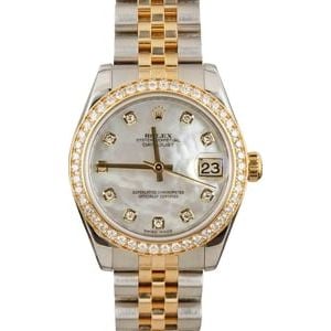 Pre-Owned Rolex Datejust 178383 Diamond Dial and Bezel