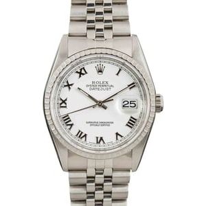 Rolex Datejust 16220 White Roman Dial