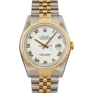 Genuine Rolex Datejust 16233 White Roman Dial