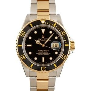 Two Tone Rolex Submariner 16613 Black Dial