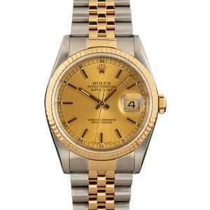 Used Rolex Datejust 16233 Champagne Dial Two Tone