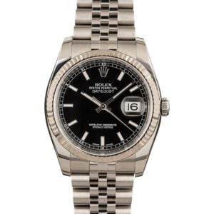 Rolex Black Datejust 116234 Stainless Jubilee