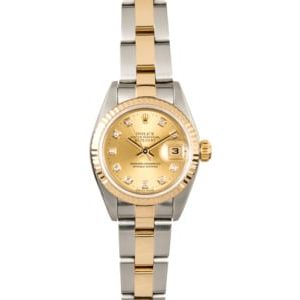 Ladies Rolex Datejust 79173 Champagne Diamond