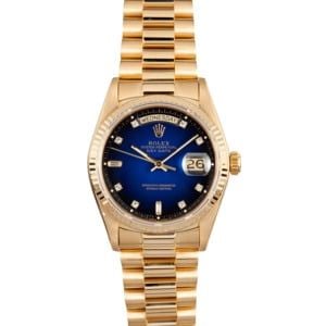 Blue Vignette Diamond Rolex President 18038