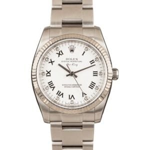 Pre-Owned Rolex Air-King 114234 White Diamond Dial