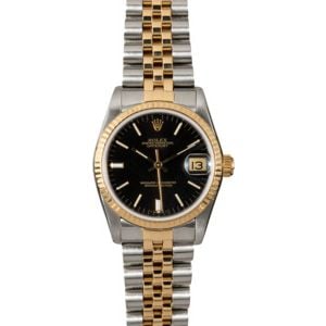 Mid-Size Rolex Datejust 68273 Black Index Dial