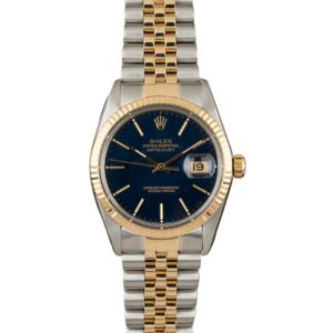 PreOwned Rolex Datejust 16013 Blue Index Dial