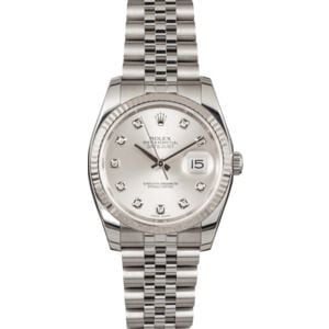 Pre Owned Rolex Datejust 116234 Silver Diamond Dial