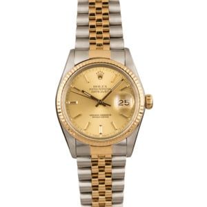 Used Rolex Two-Tone Datejust 16013 Champagne Watch