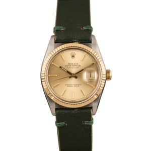 Pre-Owned Rolex Datejust 16013 Green Leather Strap T