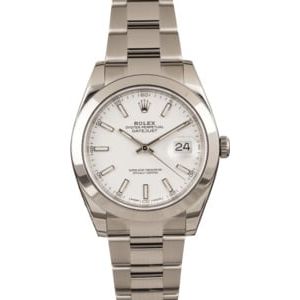 Pre-Owned Rolex Datejust 41 Ref 126300 White Dial T