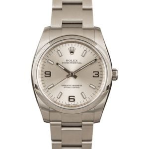 Used Rolex Oyster Perpetual 114200 Silver Arabic Dial