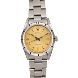 PreOwned Rolex Air-King 14010 Aged Silver Index Dial