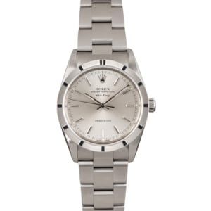 Pre Owned Rolex Air-King 14010 Silver Index Dial