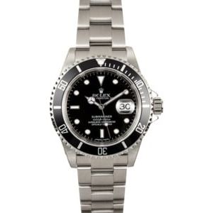 Rolex Black Submariner 16610 Factory Stickered