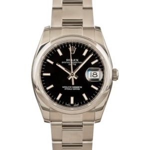 Rolex Date 115200 Black Dial