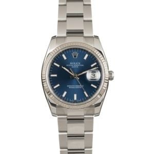 Rolex Date 115234 Blue Index Dial