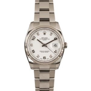 Pre-Owned Rolex Date 115234 Arabic Diamond Dial Watch