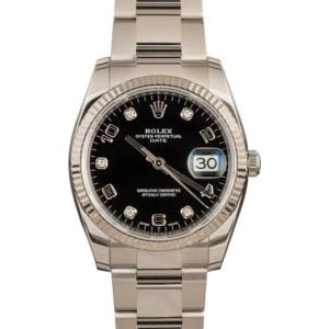 Pre-Owned Rolex Date 115234 Arabic Diamond Dial