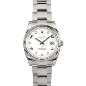 Rolex Date 115234 White Diamonds