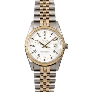 Men's Rolex Date 15000 White Roman