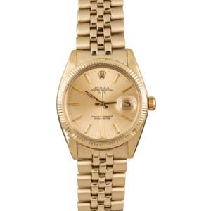 Pre-Owned Rolex Date 1503 Yellow Gold Oval Link Band