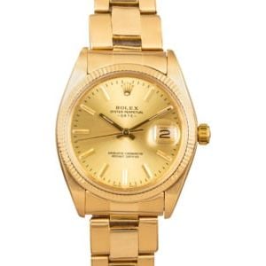 Men's Rolex Oyster Perpetual Date Yellow Gold 1503