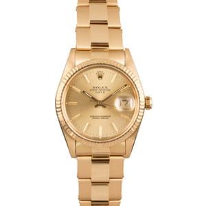 PreOwned Rolex Date 15038 Yellow Gold Oyster