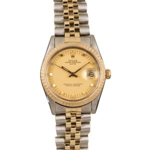 Pre-Owned Rolex Date 15053 Champagne Dial