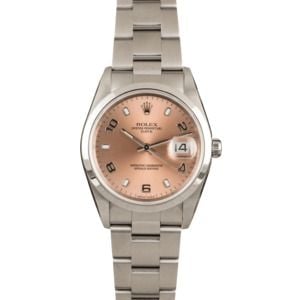 Factory Stickered Rolex Date 15200 Salmon Dial