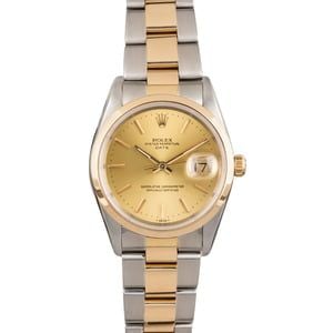 Pre Owned Rolex Two Tone Date 15203 Champagne Dial