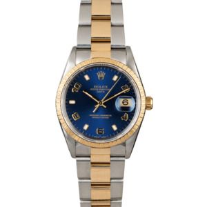 Rolex Date 15223 Blue Arabic Dial